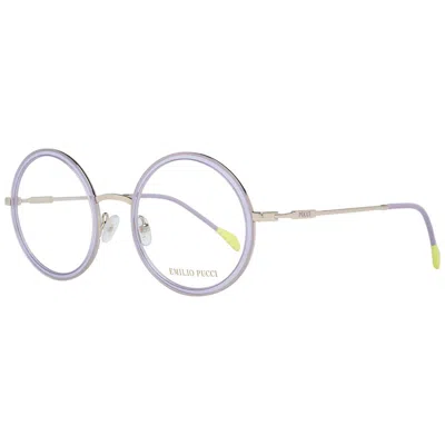 Pucci Emilio  Pu-1001907 Round Metal & Plastic Eyeglasses In Purple