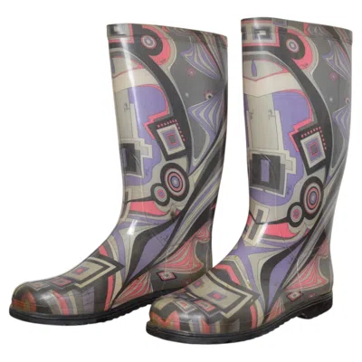 Pre-owned Pucci Emilio  Purple Cosmo Viola Rubber Rain Wellington Boots Eu 40 - Uk 6.5