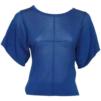 Pre-owned Pucci Emilio  Royal Blue Silk Knit Top - Xs - Nwt