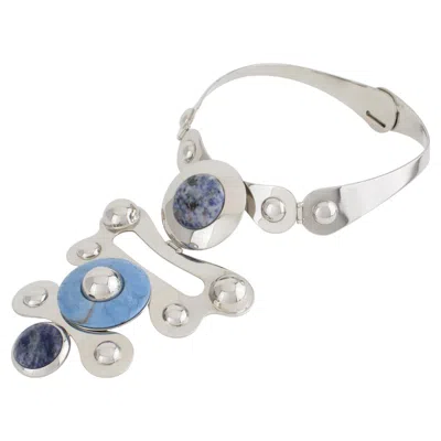 Pre-owned Pucci Emilio  Sculptural Futuristic Necklace With Stone-like Glass Cabochons In Multiple