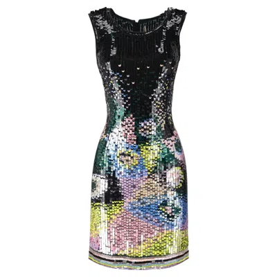 Pre-owned Pucci Emilio  Sequin & Bead Embellished Mini Dress In Black