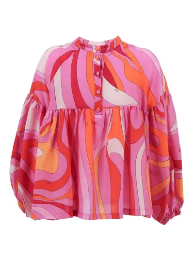 Pucci Kids' Emilio  Shirt In Pink