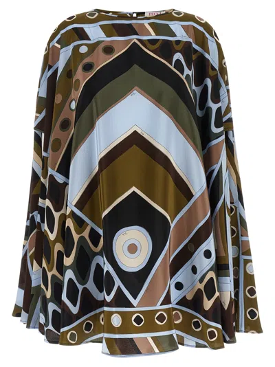 Pucci Emilio  'short Kaftan' Dress In Brown