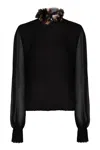 Pucci Ruffled Balloon-sleeve Blouse In Black
