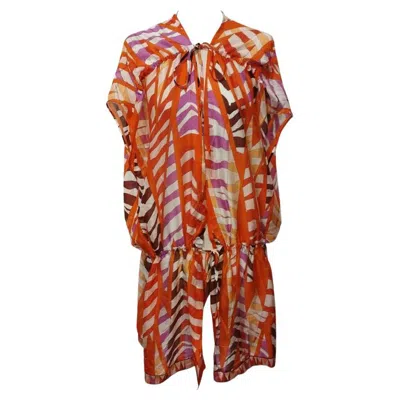 Pre-owned Pucci Emilio  Silk Blouse Size 40 In Brown