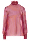 Pucci Emilio  Silk Chiffon Blouse With Marble Print In Multi