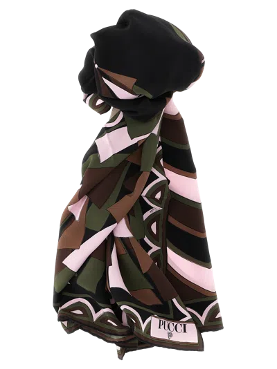 PUCCI EMILIO PUCCI SILK CRÊPE DE CHINE BAIADERA PRINT SCARF