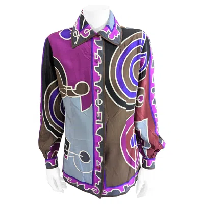 Pre-owned Pucci Emilio  Silk Crepe Shirt In Gray