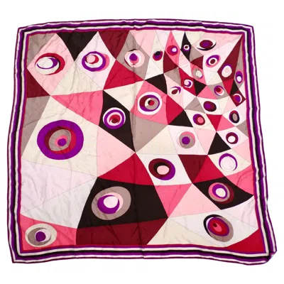 Pre-owned Pucci Emilio  Silk Pink & Purple Abstract Printed Scarf