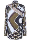 Pucci Silk Oversized Printed Shirt In Multi