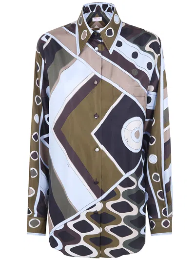 Pucci Emilio  Silk Twill Shirt In Multi