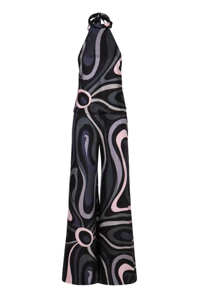 Pucci Emilio  Silk Twill Suit In Black