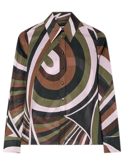 Pucci Emilio  Slim-fit Button-down Shirt With Classic Collar And Long Sleeves In Multi