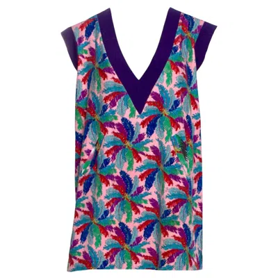 Pre-owned Pucci Emilio  Softest Terry Fabric Print Cover Up Tunic Dress 40 In Purple