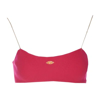 Pucci Logo Cropped Top In Fuchsia