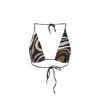 Pucci Triangle Halter Neck Adjustable Bikini Top In Animal Print