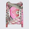 PUCCI PUCCI PINK AND MULTICOLOR T-SHIRT