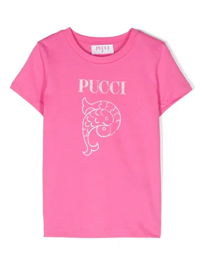 Pucci Kids' Emilio  T-shirts And Polos Pink