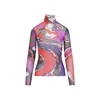 Pucci Long Sleeve Sheer Turtleneck Ruffled In Multi