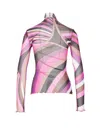 Pucci Printed Sheer Long Sleeve Top In Multicolour