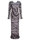 Pucci Labirinto Print Tulle Maxi Dress In Black