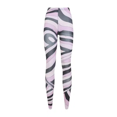 Pucci Abstract Print High Waist Trousers In Purple