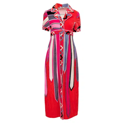 Pre-owned Pucci Emilio  Velvet Dress - '90s In Red