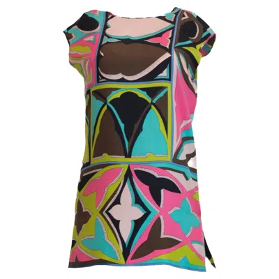 Pre-owned Pucci Emilio  Vintage 1960/70's Silk Printed Sleeveless Tunic In Black