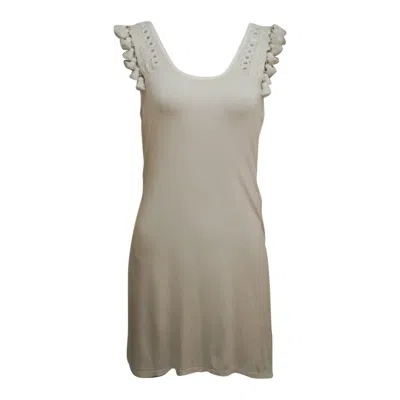 Pre-owned Pucci Emilio  Vintage White Dress With Studs, Size S/m, Unisex