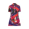 Pucci Fitted Waist Mini Dress With Button Accents In Multi