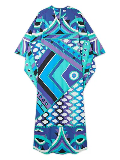 Pucci Vivara-print V-neck Kaftan In Multi