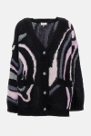 Pucci Embroidered Mohair Blend Oversize Cardigan In Black