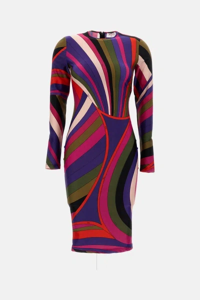 PUCCI EMILIO PUCCI WOMEN LYCRA DRESS WITH IRIS PRINT