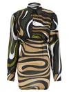 Pucci Long-sleeved Mini Dress With Marble Print