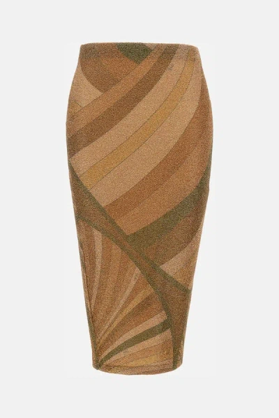 PUCCI EMILIO PUCCI WOMEN MIDI SKIRT IN LAME JERSEY