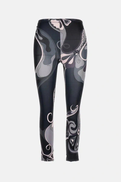 Pucci Printed Jersey Tights In Black
