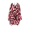 Pucci Abstract Print Kaftan Tie Neck In Red