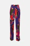 Pucci Orchidee Printed Silk-twill Straight-leg Pants In Multi