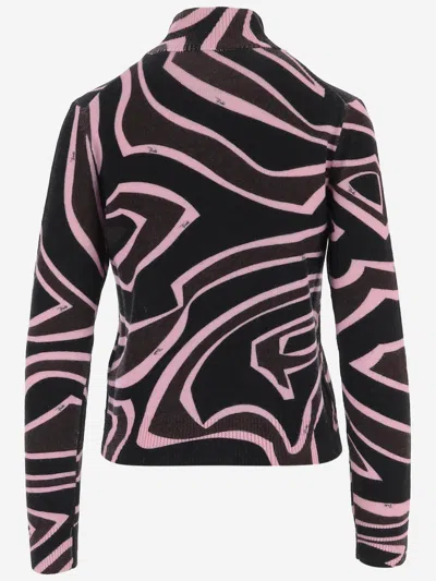 Pucci Emilio  Wool Labyrinth Print Sweater In White