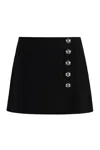 Pucci Chic Wool Mini Skirt With Embellished Buttons In Black