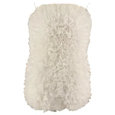 Pre-owned Pucci Emilio  X Tomo Koizumi Size 2 White Ruffled Polyester Blend Tulle Playsuit