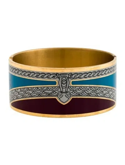 Pre-owned Pucci Enamel Bangle Bracelet, 8" In Multi