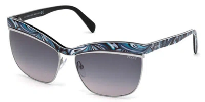 Pucci Ep0009 05b Occhiali Da Sole Argentati Per Donna In Blue