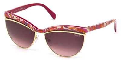 Pucci Ep0010 77t Women's Sunglasses Red Size 61 In Metallic