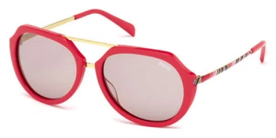 Pucci Ep0032 66e Women's Sunglasses Red Size 56