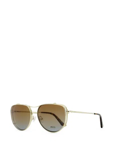 Pucci Ep5247 Clip-on Glasses In 金色