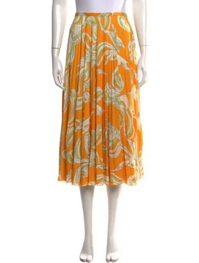 Pre-owned Pucci Farfalle Midi Length Skirt In Orange