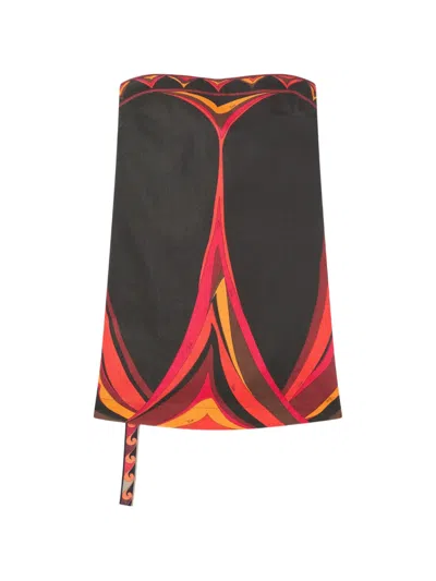 Pucci Fari-print Cotton And Linen Dress In Black