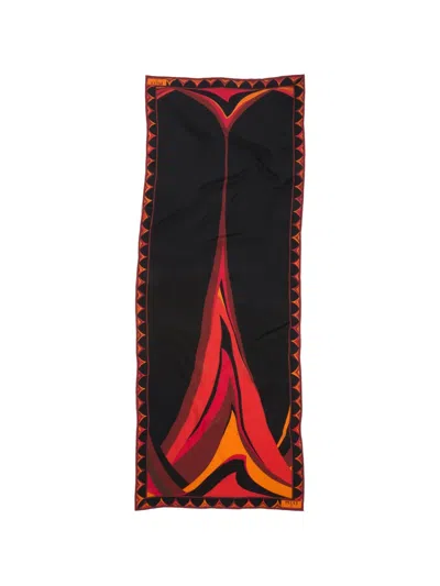 Pucci Fari-print Crepe-de-chine Stole In Black