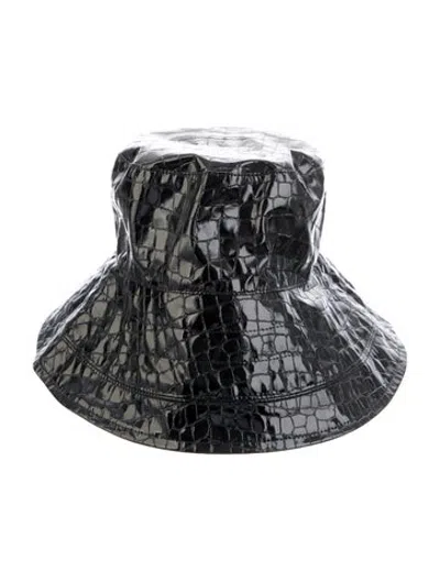 Pre-owned Pucci Faux Leather Bucket Hat W/tags In Black